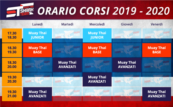 Muay Thai Milano - Orario Corsi 2019 2020